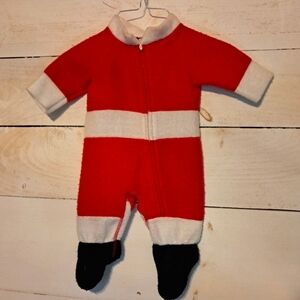 Vintage Christmas Santa Suit Baby Outfit Size 6 Months